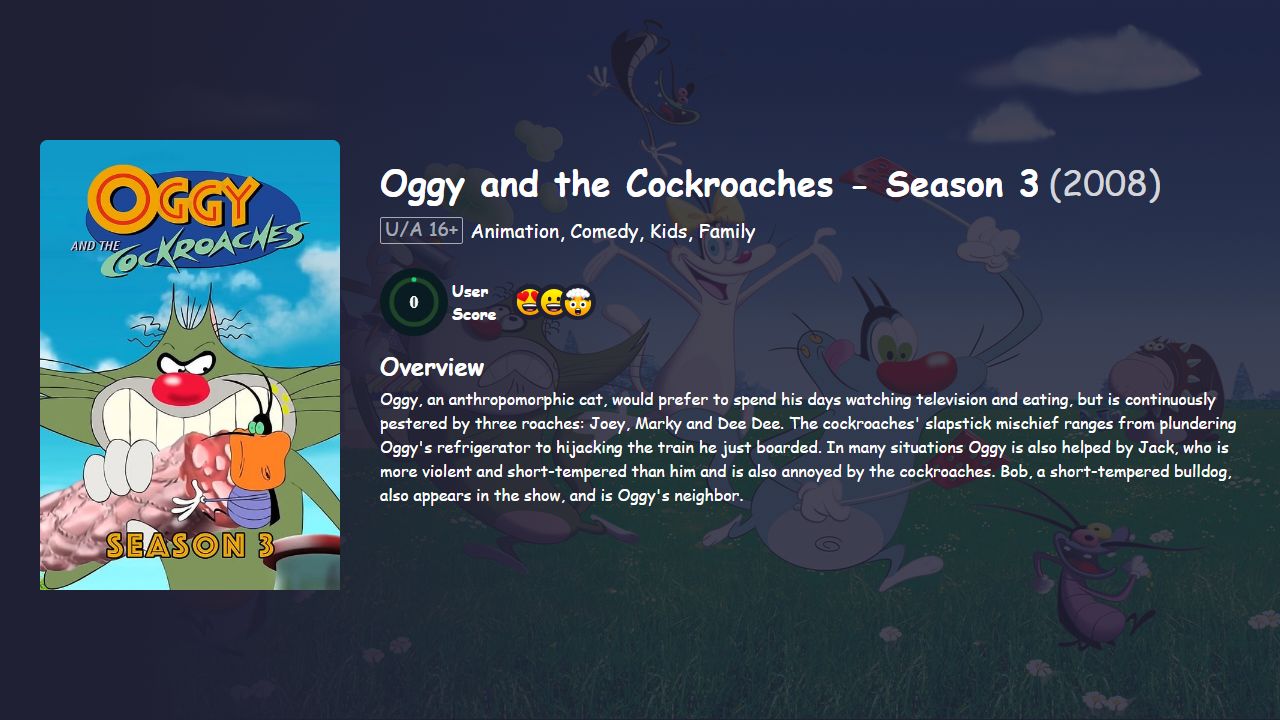 Oggy and the Cockroaches Season 3 Hindi Dubbed