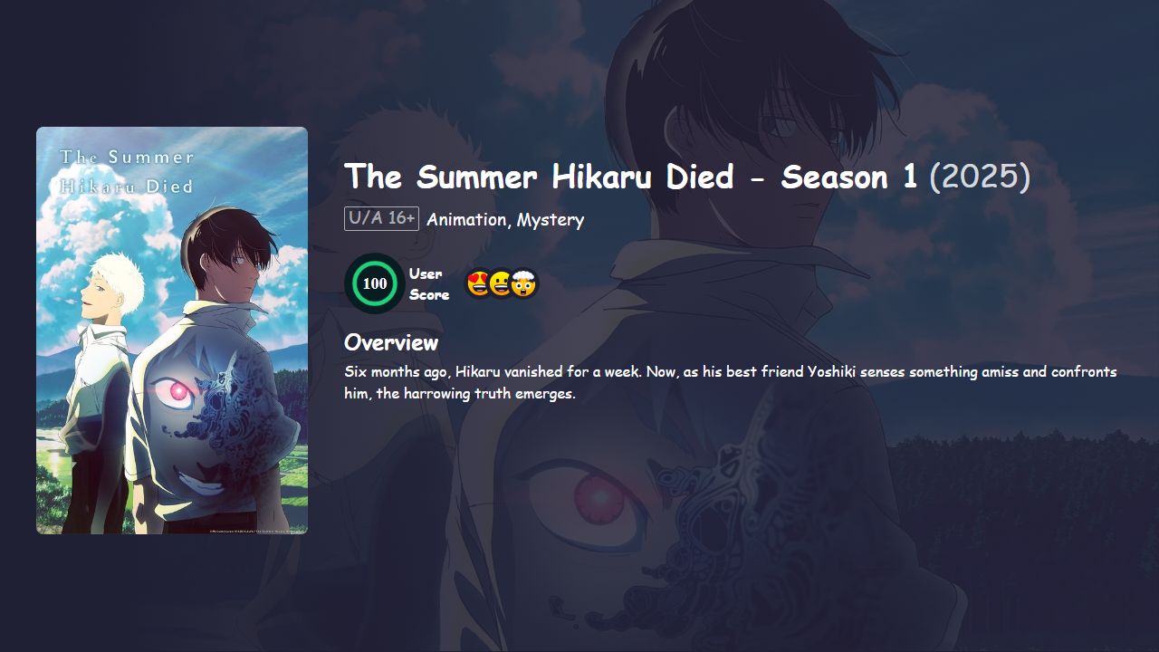 The Summer Hikaru Died Season 1 Japanese Dubbed
