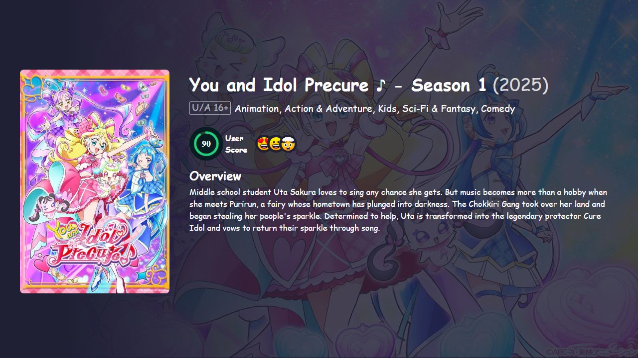 You and Idol Precure ♪ Season 1 Japanese Dubbed