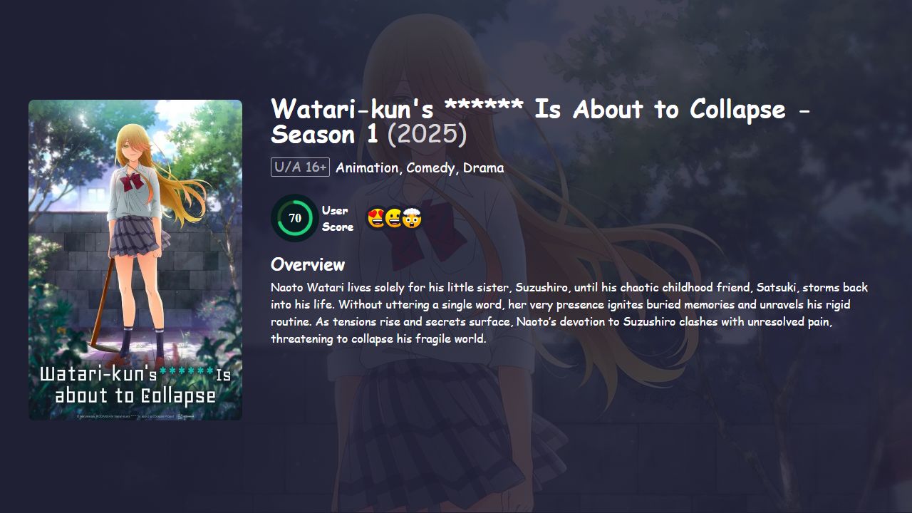 Watari-kun’s ****** Is About to Collapse Season 1 [Japanese] 480p, 720p & 1080p HD | 10bit HEVC ESub
