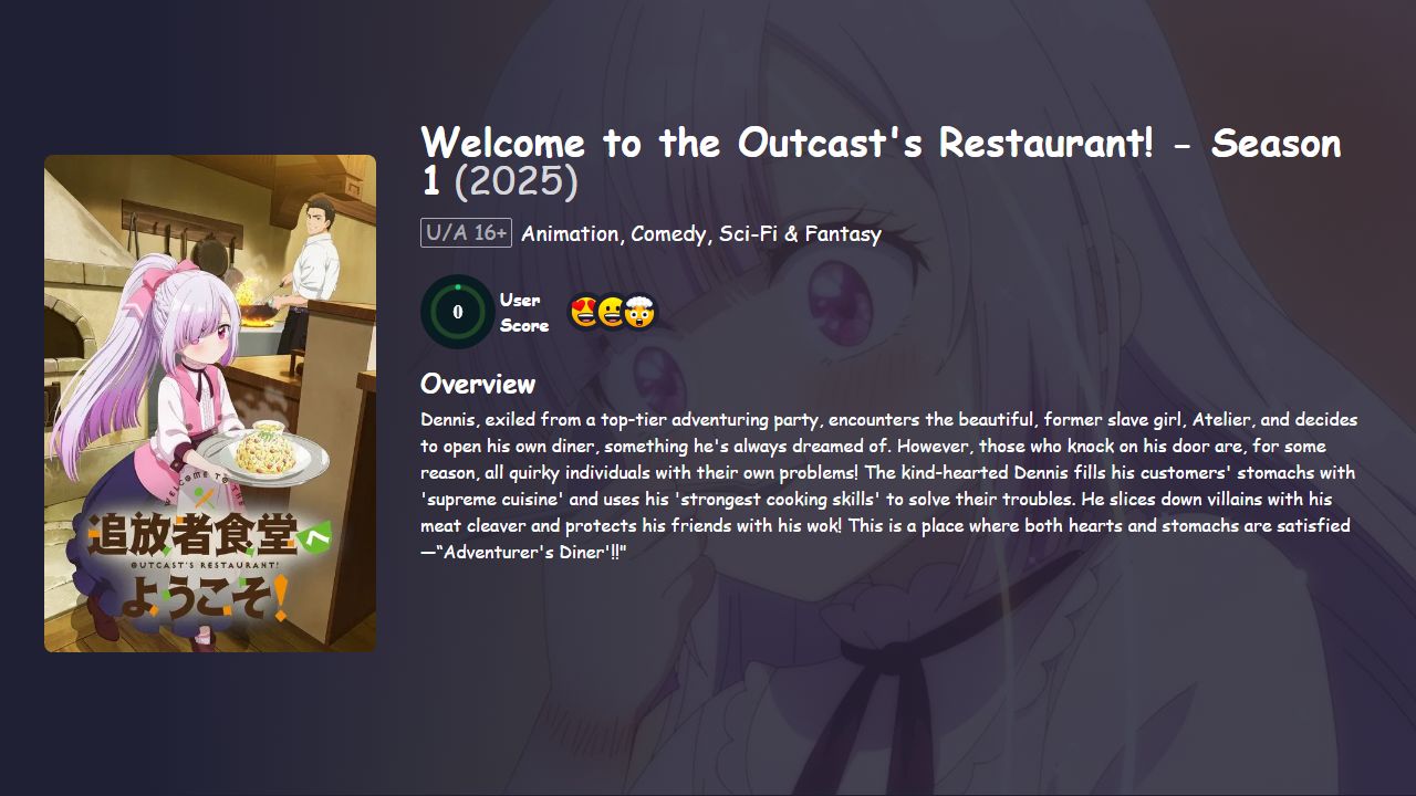 Welcome to the Outcast’s Restaurant! Season 1 Hindi-Japanese Dubbed