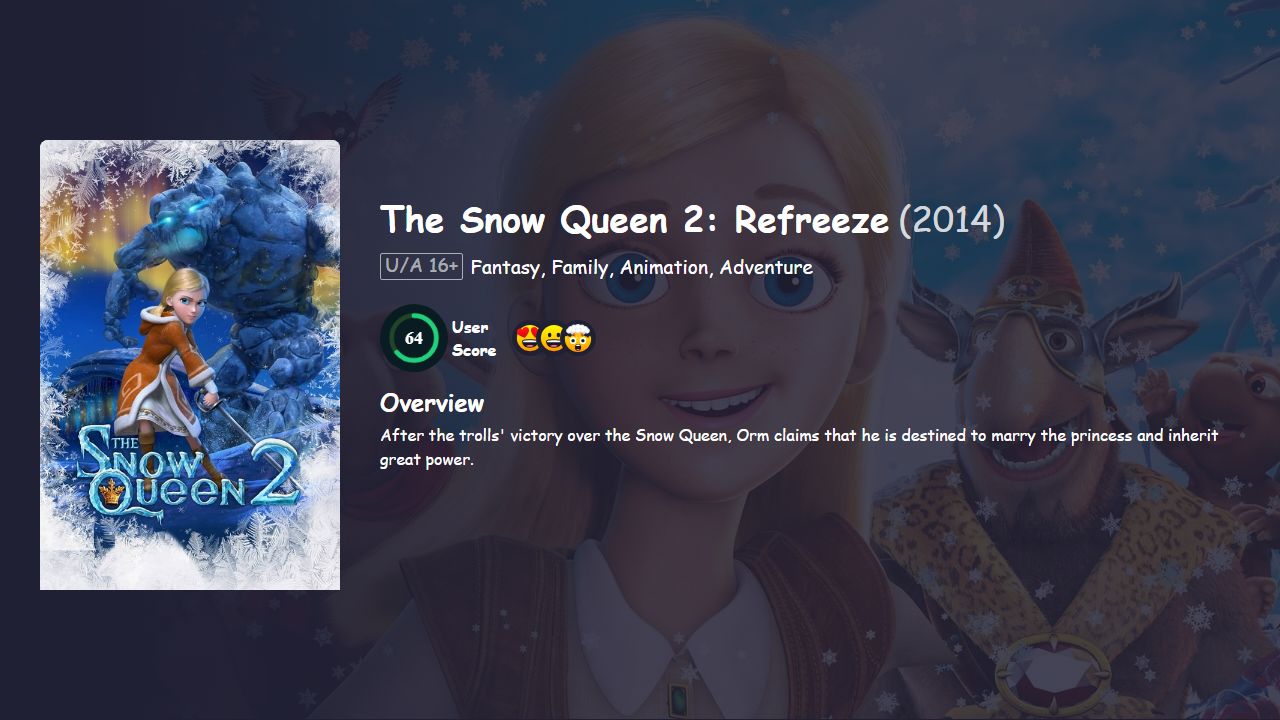 The Snow Queen 2: Refreeze (2014) Hindi Dubbed