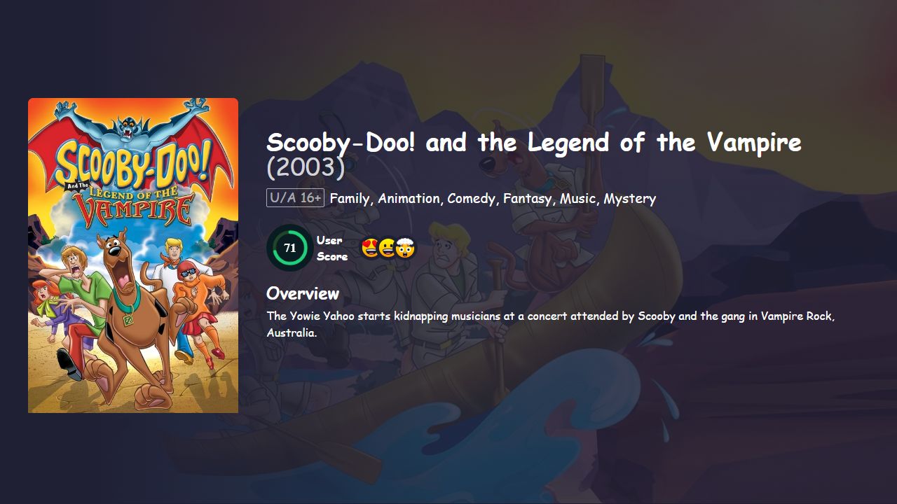 Scooby-Doo! and the Legend of the Vampire (2003) Hindi Dubbed