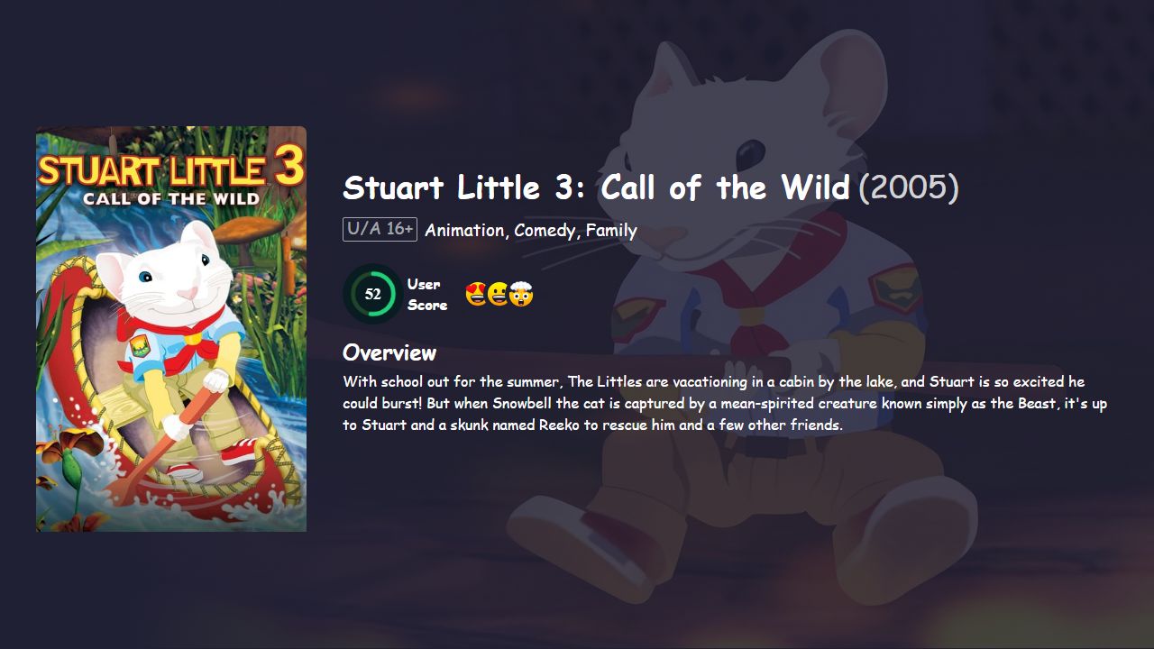 Stuart Little 3: Call of the Wild (2005) Hindi Dubbed