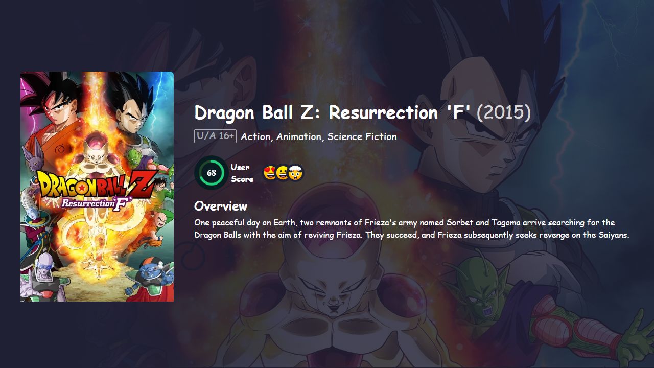 Dragon Ball Z: Resurrection ‘F’ (2015) Hindi Dubbed