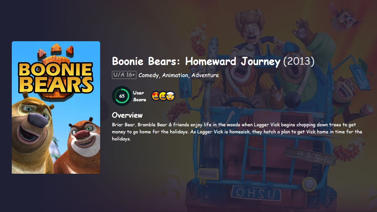 Boonie Bears: Homeward Journey (2013) Hindi Dubbed