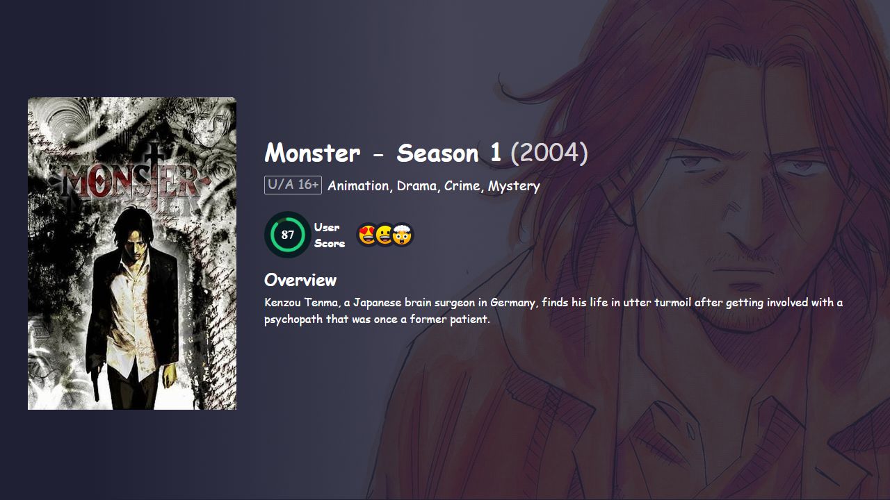 Monster Season 1 Hindi Dubbed