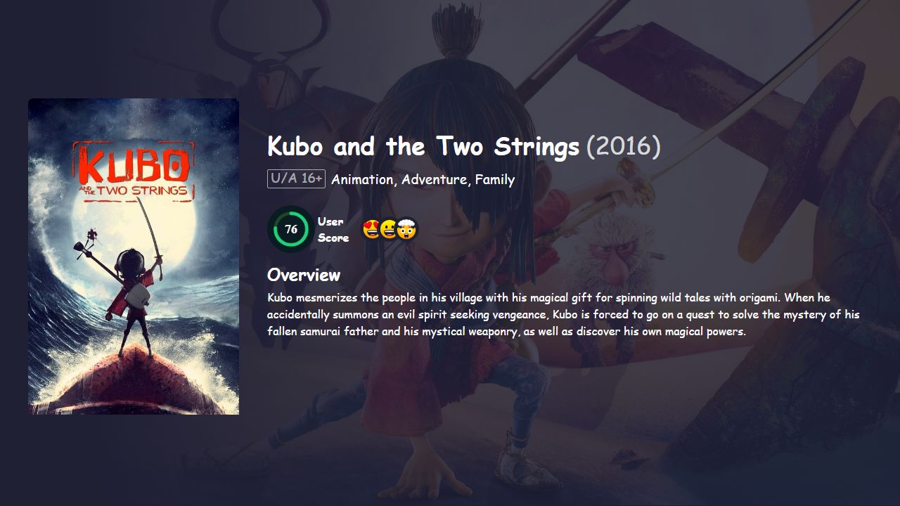 Kubo and the Two Strings (2016) Hindi Dubbed