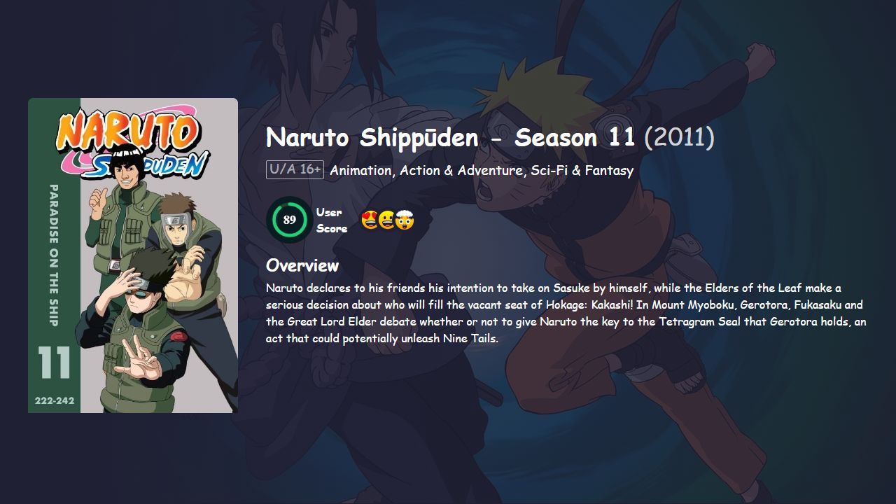 Naruto Shippūden Season 11 English Dubbed