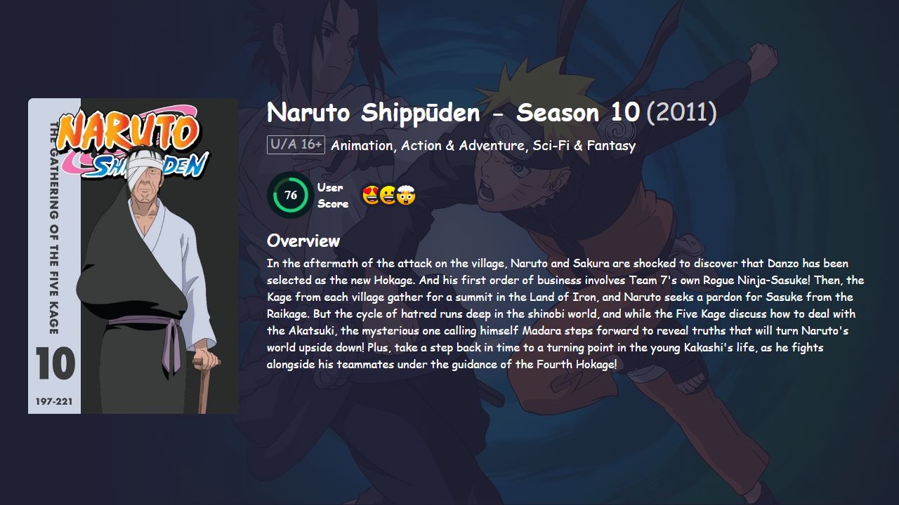 Naruto Shippūden Season 10 Hindi Dubbed