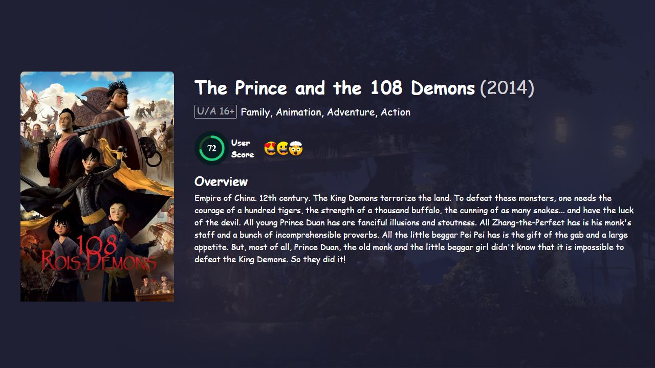 The Prince and the 108 Demons (2014) Hindi Dubbed