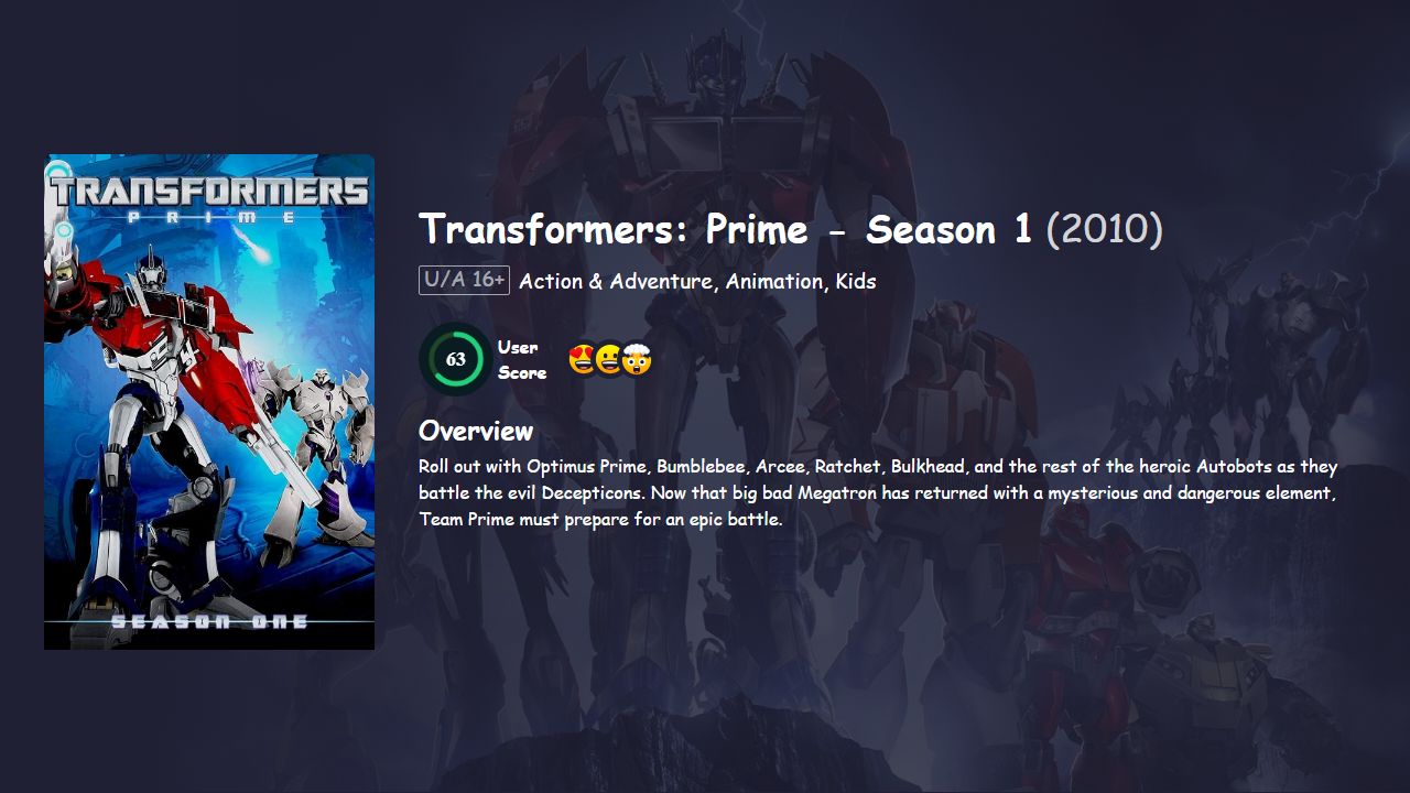 Transformers: Prime Season 1 Hindi Dubbed