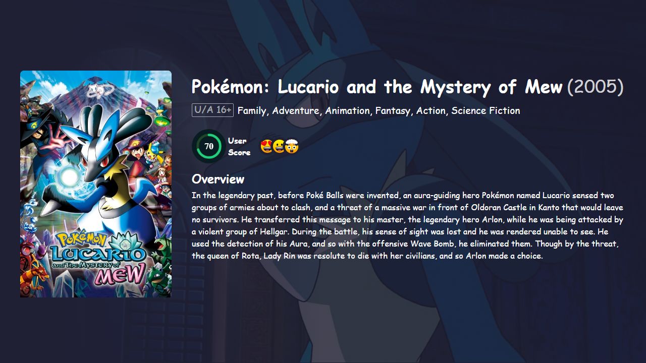 Pokémon: Lucario and the Mystery of Mew (2005) Hindi Dubbed