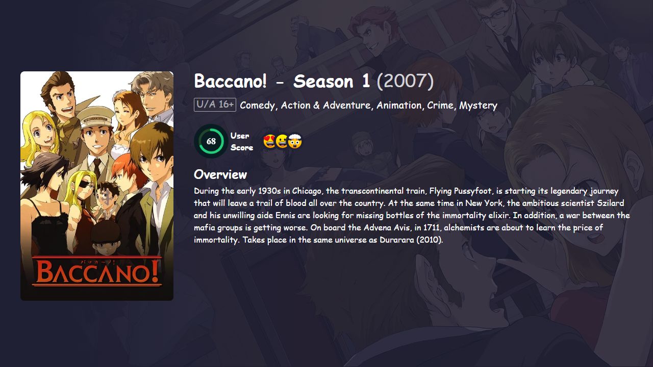 Baccano! Season 1 Japanese Dubbed