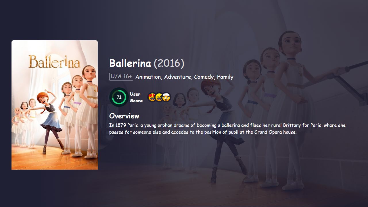 Ballerina (2016) Hindi Dubbed