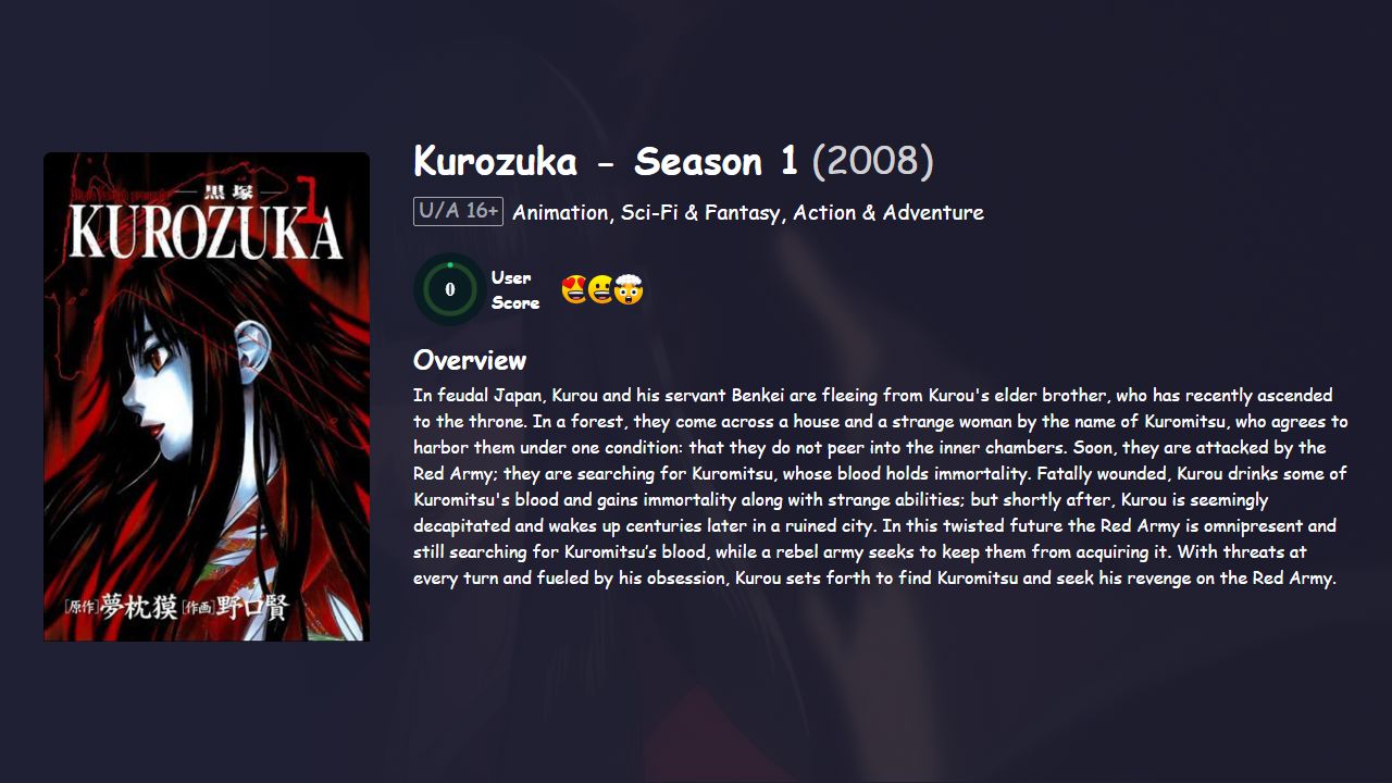 Kurozuka Season 1 Hindi Dubbed