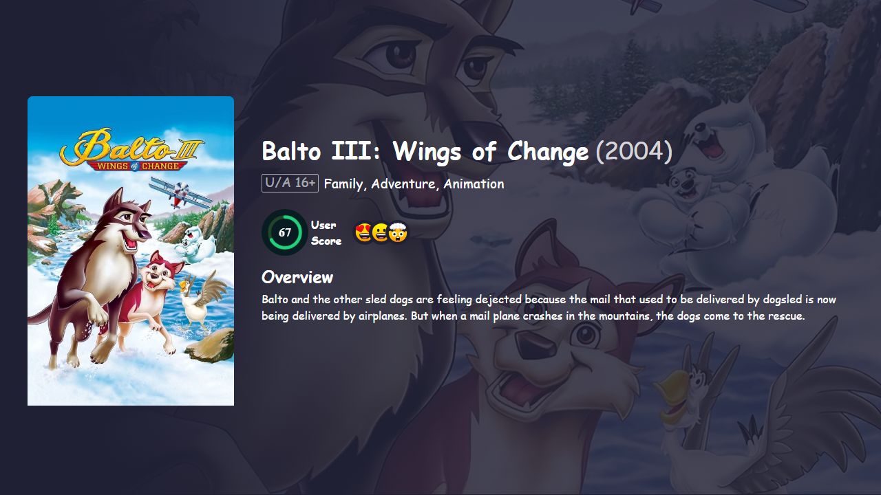 Balto III: Wings of Change (2004) Hindi Dubbed