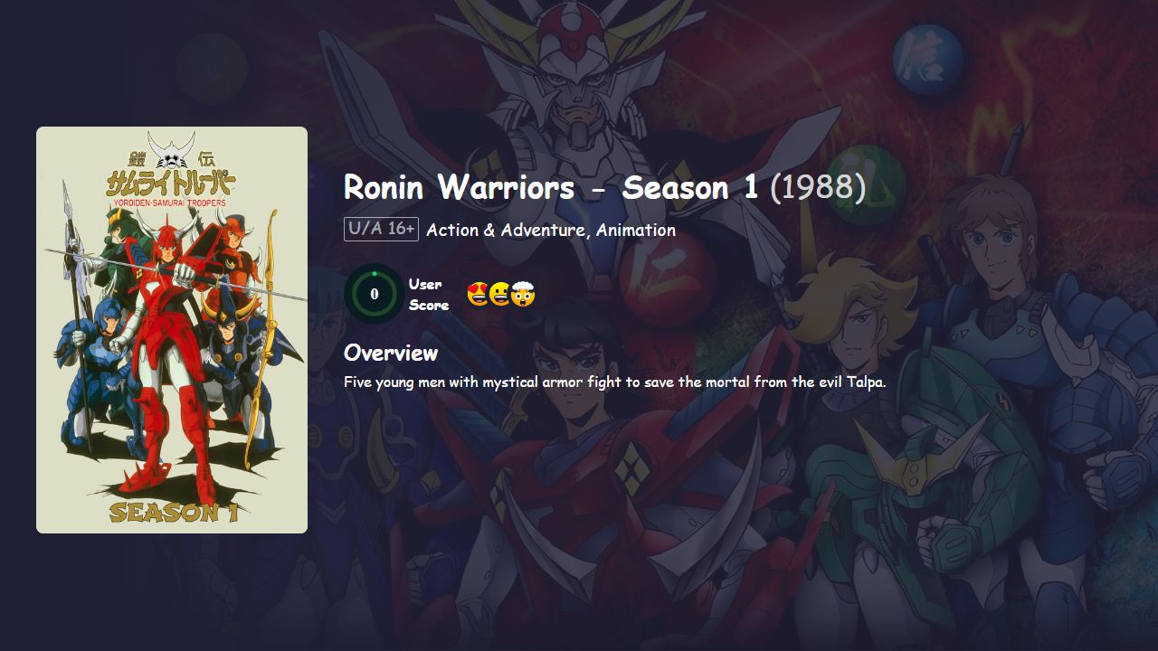 Ronin Warriors Season 1 English Dubbed