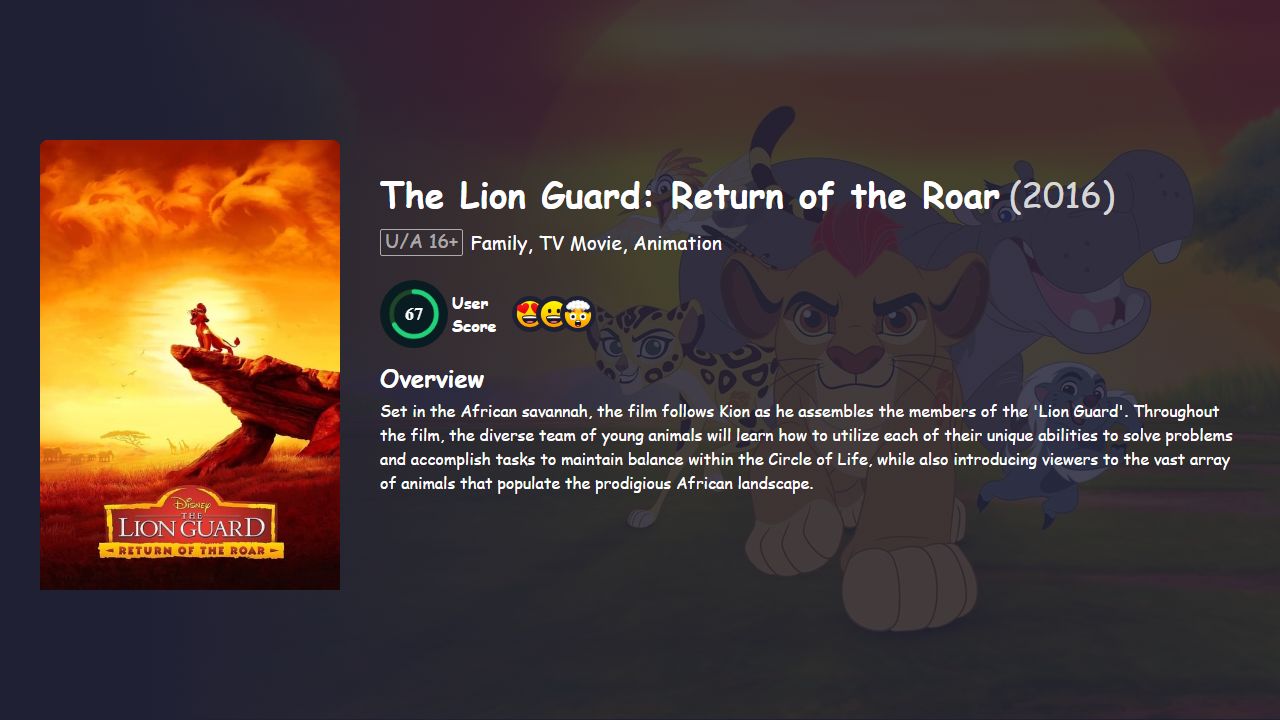 The Lion Guard: Return of the Roar (2015) Hindi Dubbed