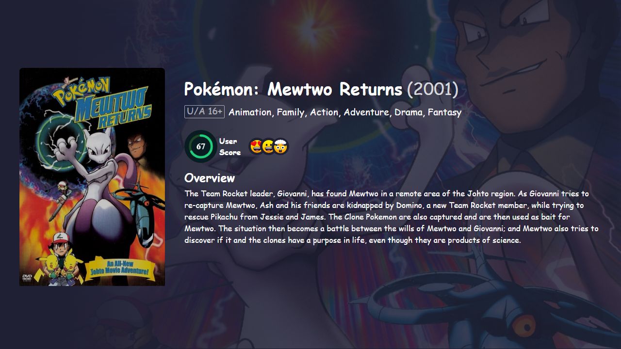 Pokémon: Mewtwo Returns (2001) Japanese Dubbed