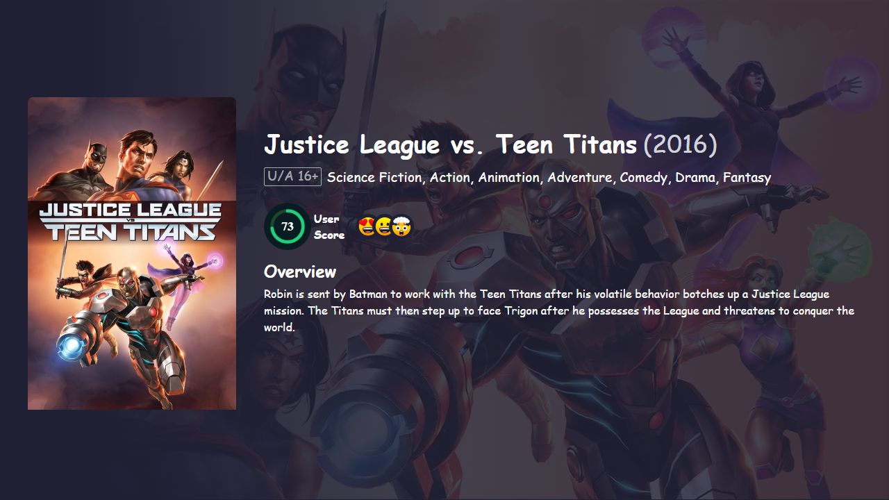 Justice League vs. Teen Titans (2016) English Dubbed