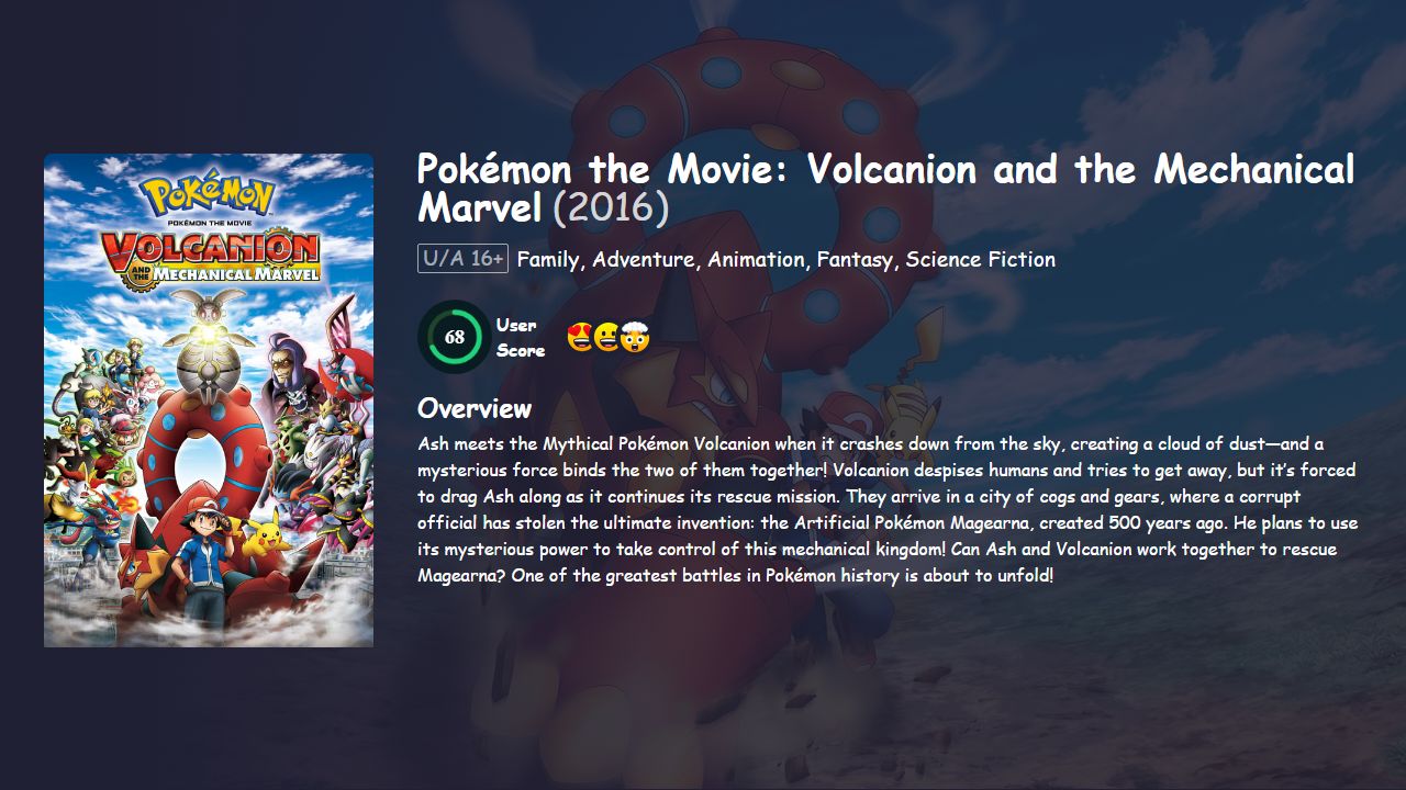 Pokémon the Movie: Volcanion and the Mechanical Marvel (2016) Hindi Dubbed