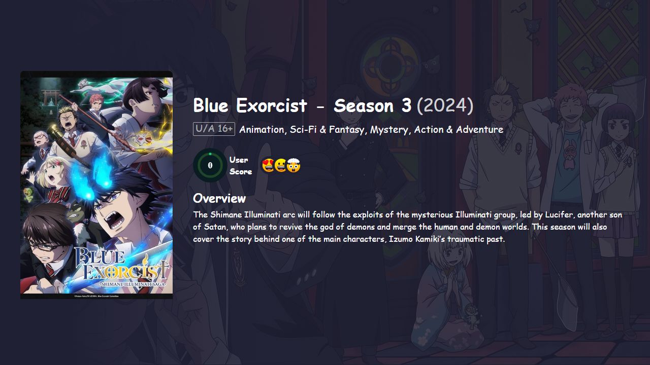 Blue Exorcist Season 3 Japanese Dubbed