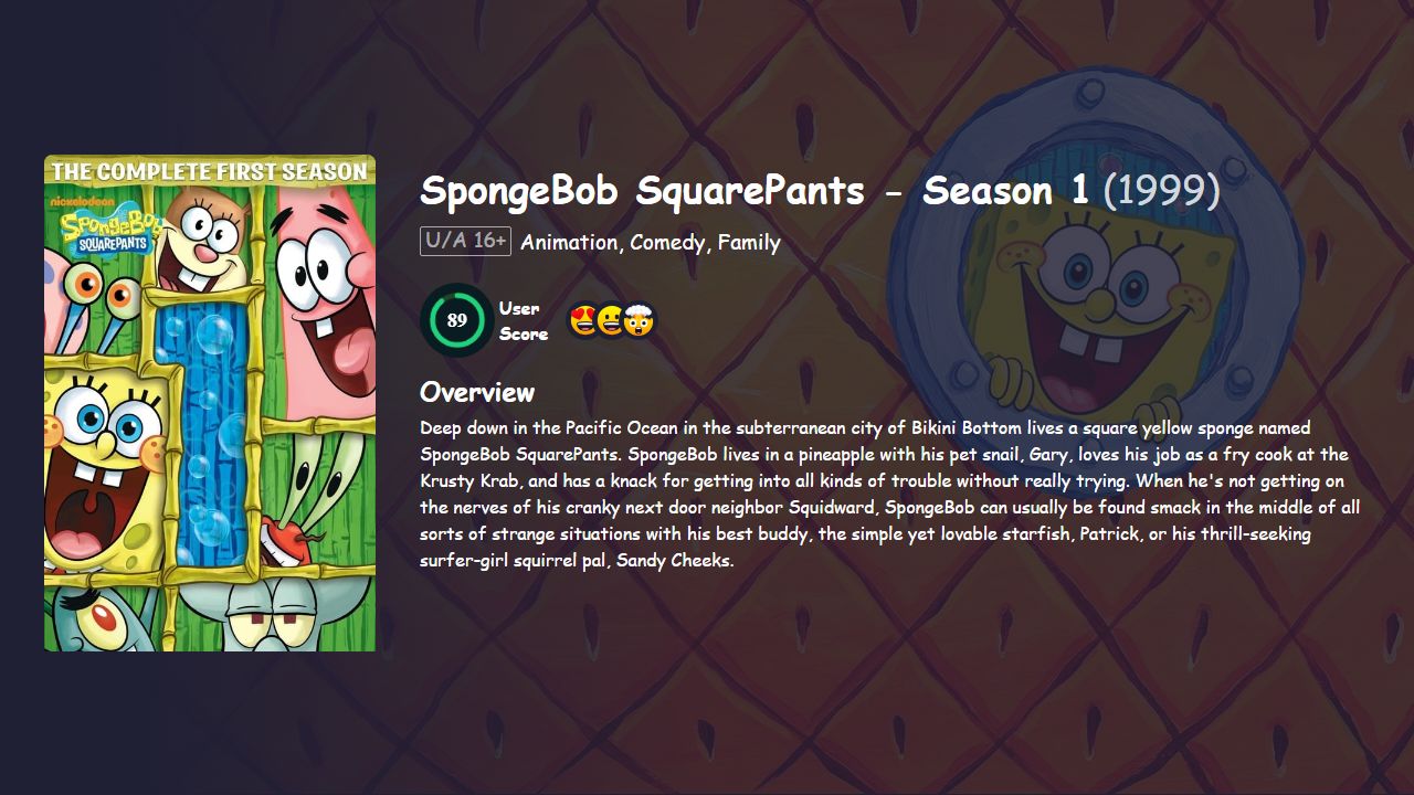 SpongeBob SquarePants Season 1 Hindi Dubbed Dubbed