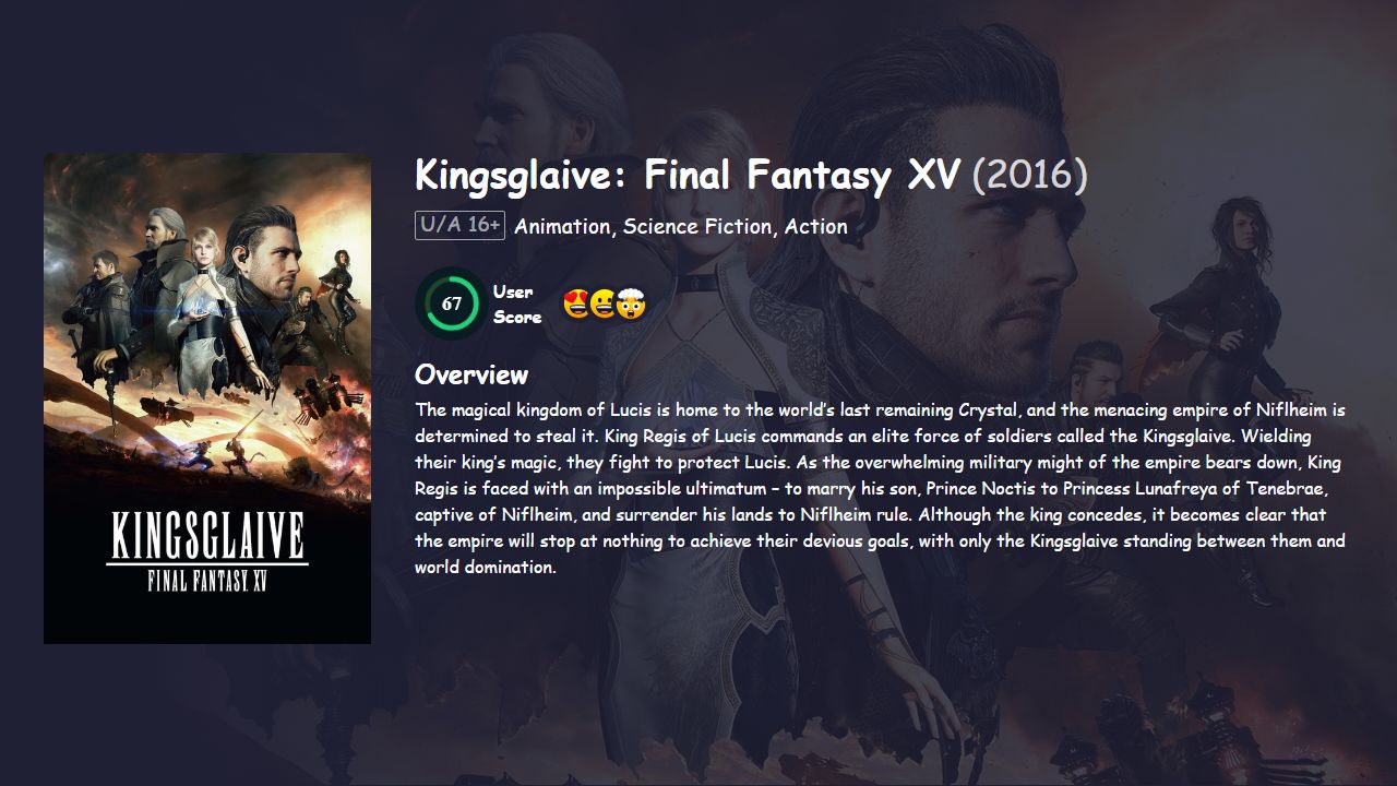 Kingsglaive: Final Fantasy XV (2016) Hindi Dubbed