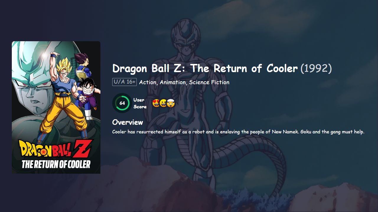 Dragon Ball Z: The Return of Cooler (1992) Hindi Dubbed