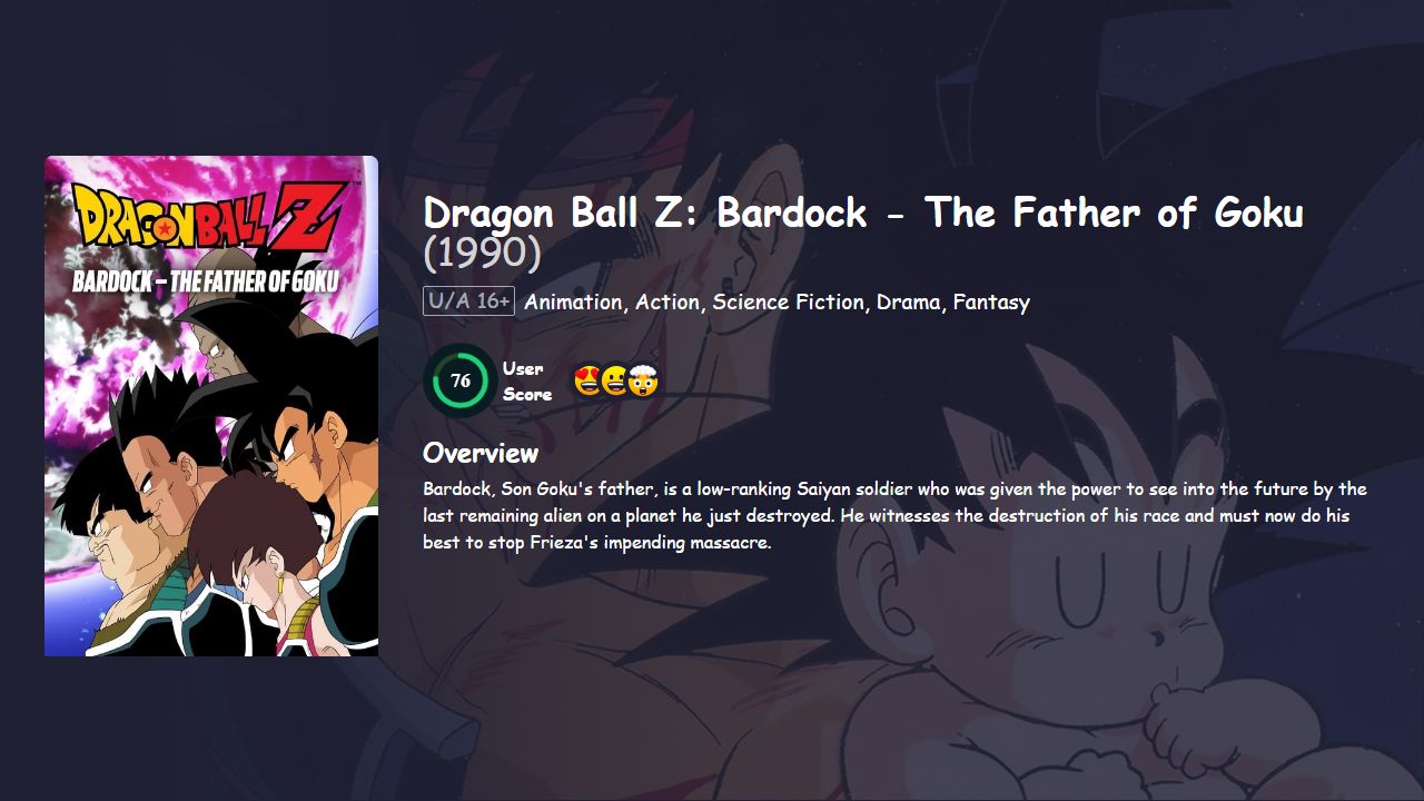 Dragon Ball Z: Bardock – The Father of Goku (1990) Hindi Dubbed