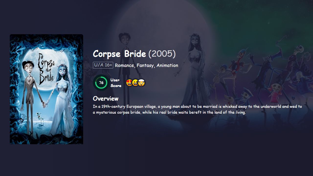 Corpse Bride (2005) English Dubbed