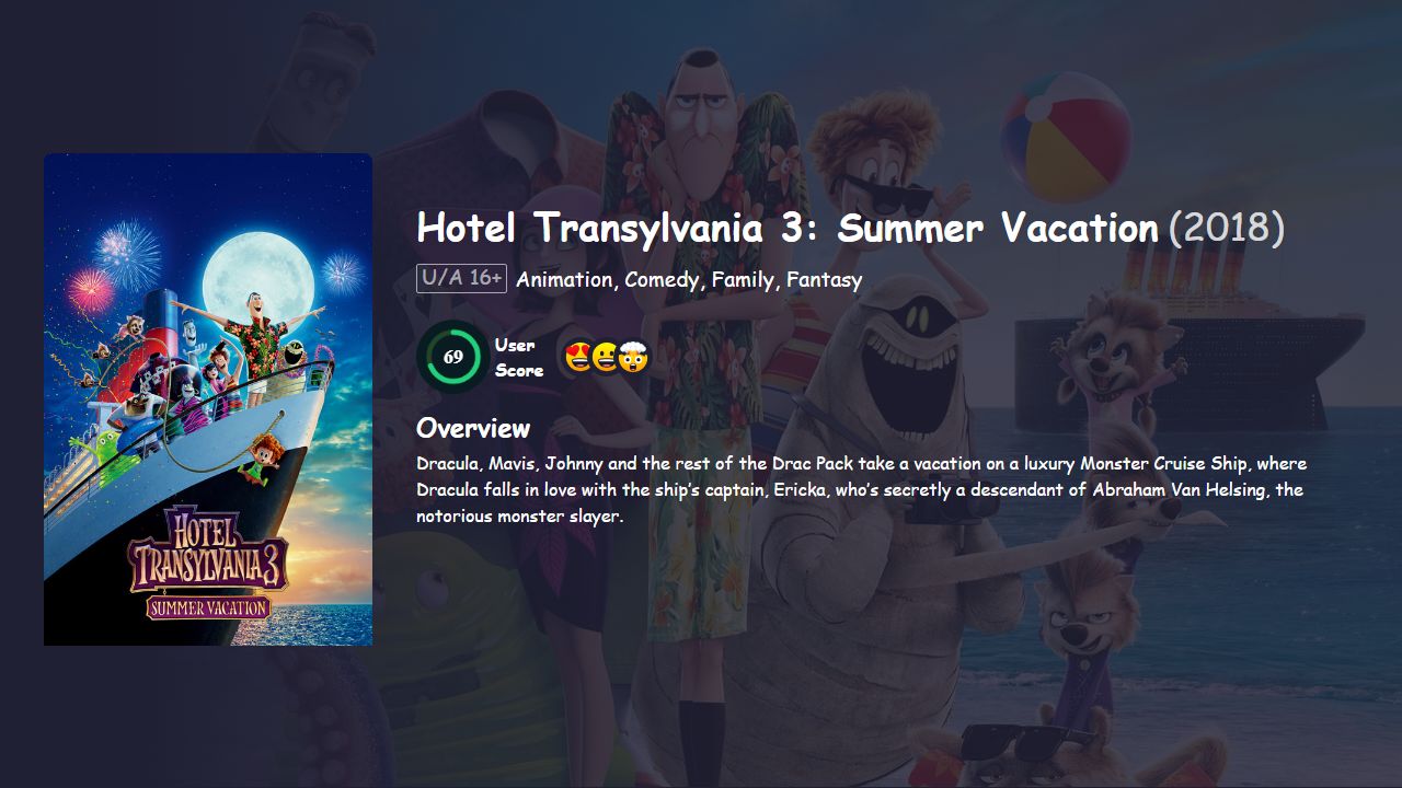 Hotel Transylvania 3: Summer Vacation (2018) Hindi Dubbed