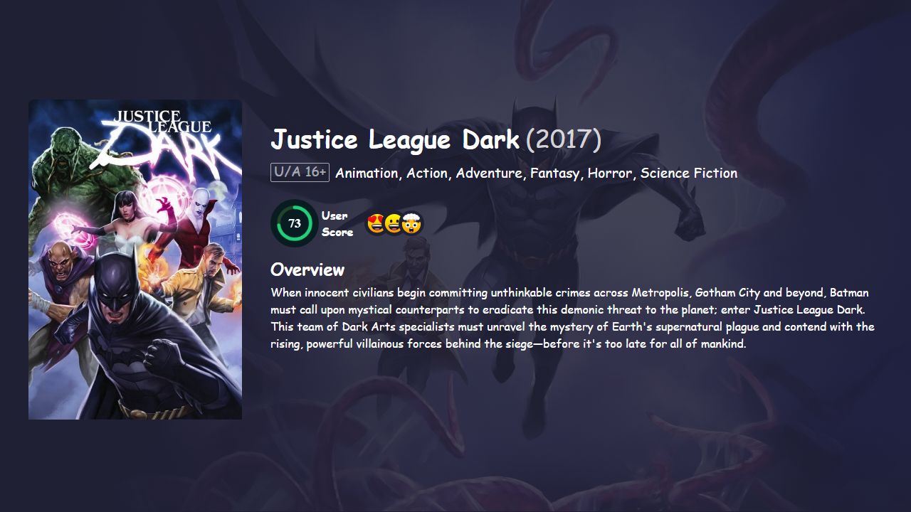 Justice League Dark (2017) English Dubbed