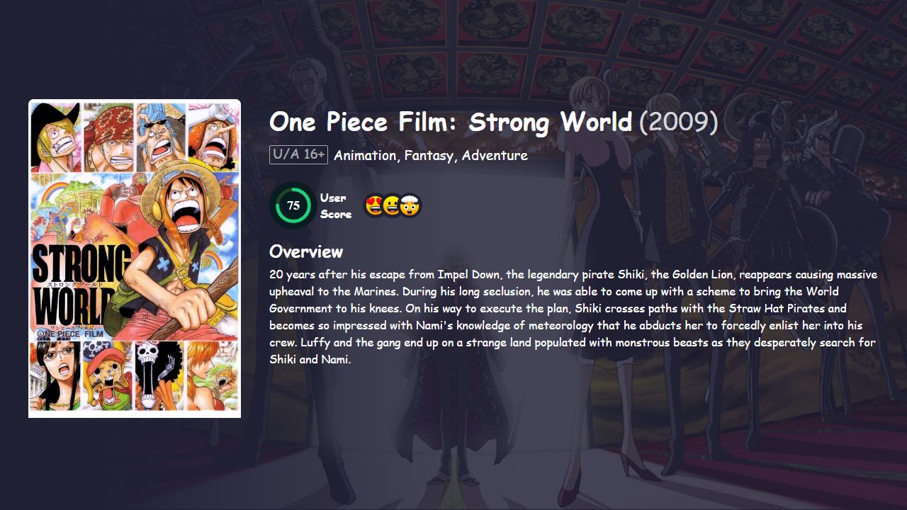 One Piece Film: Strong World (2009) English Dubbed