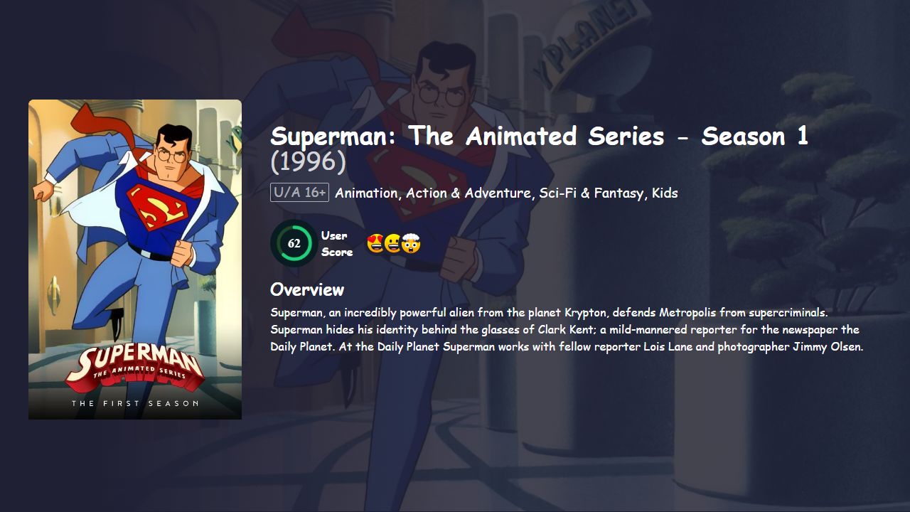 Superman: The Animated Series Season 1 English Dubbed