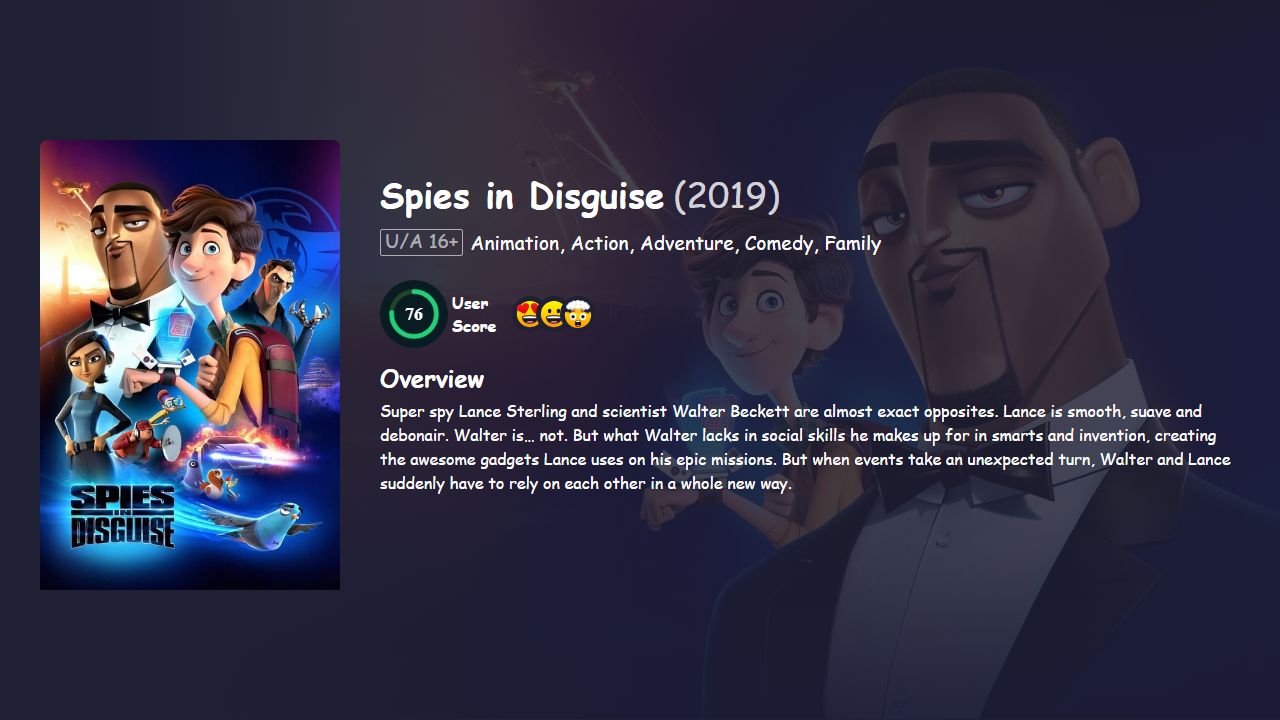 Spies in Disguise (2019) Hindi Dubbed