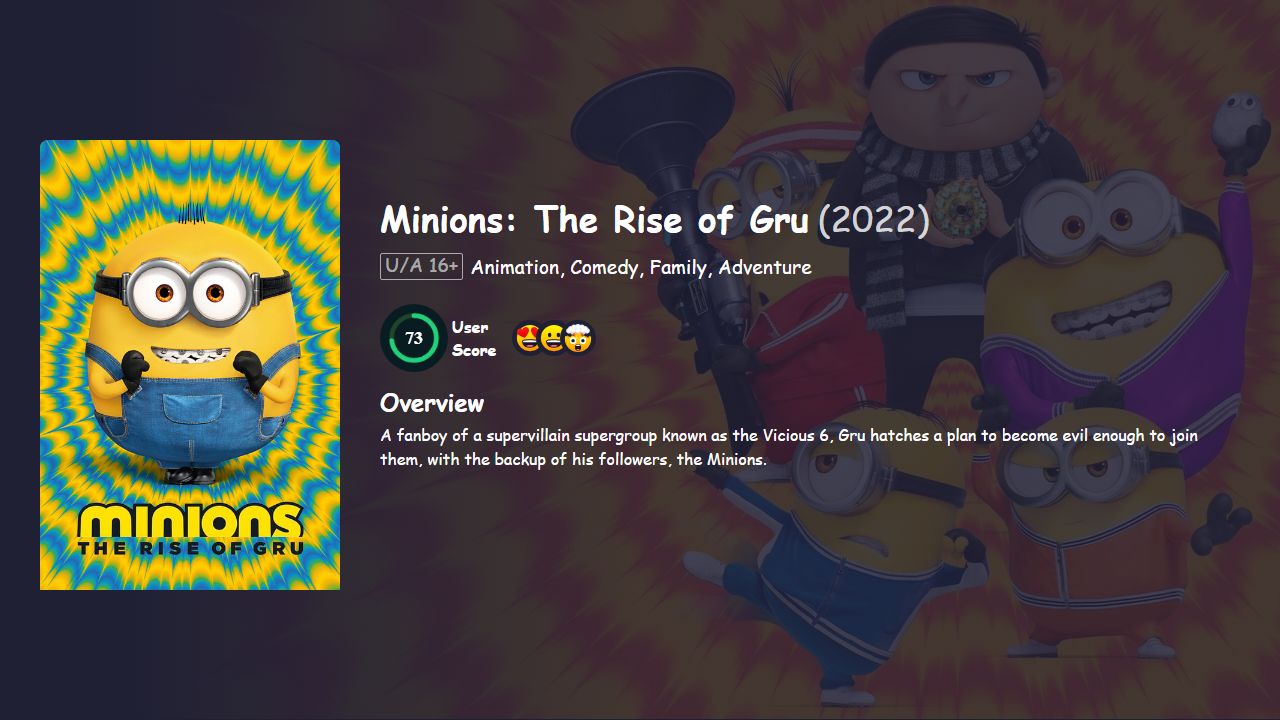 Minions: The Rise of Gru (2022) Hindi Dubbed