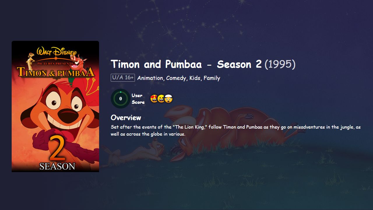 Timon and Pumbaa Season 2 Hindi Dubbed