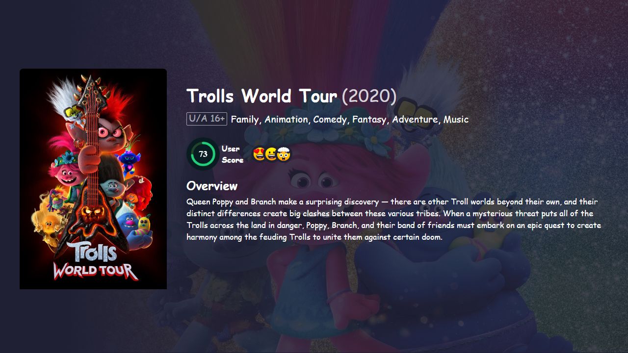 Trolls World Tour (2020) Hindi Dubbed