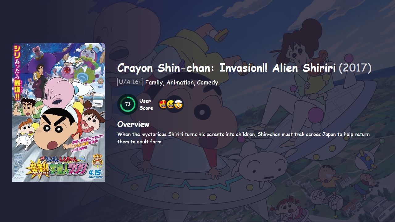 Crayon Shin-chan: Invasion!! Alien Shiriri (2017) Hindi Dubbed