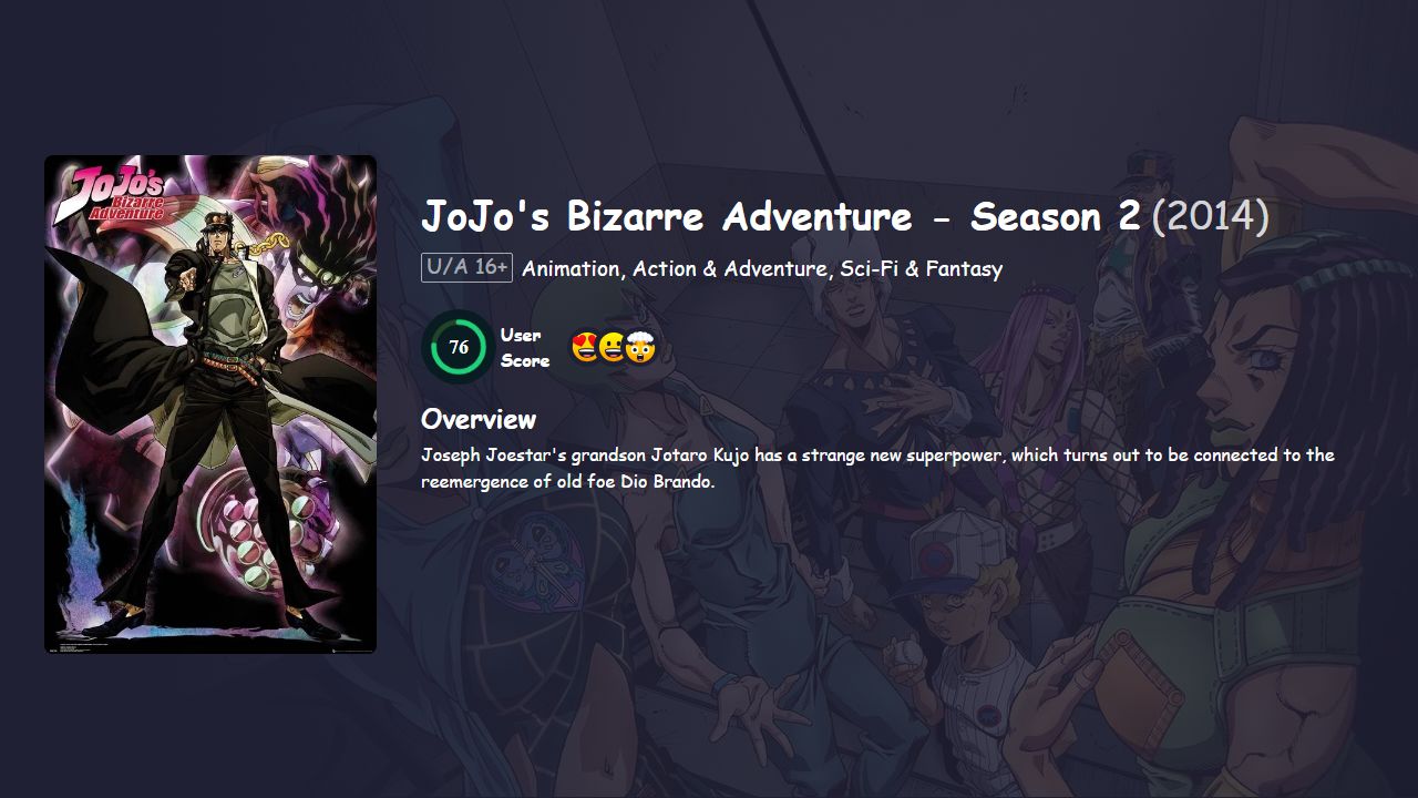 JoJo’s Bizarre Adventure Season 2 Hindi Dubbed