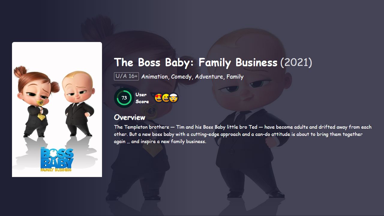 The Boss Baby: Family Business (2021) English Dubbed