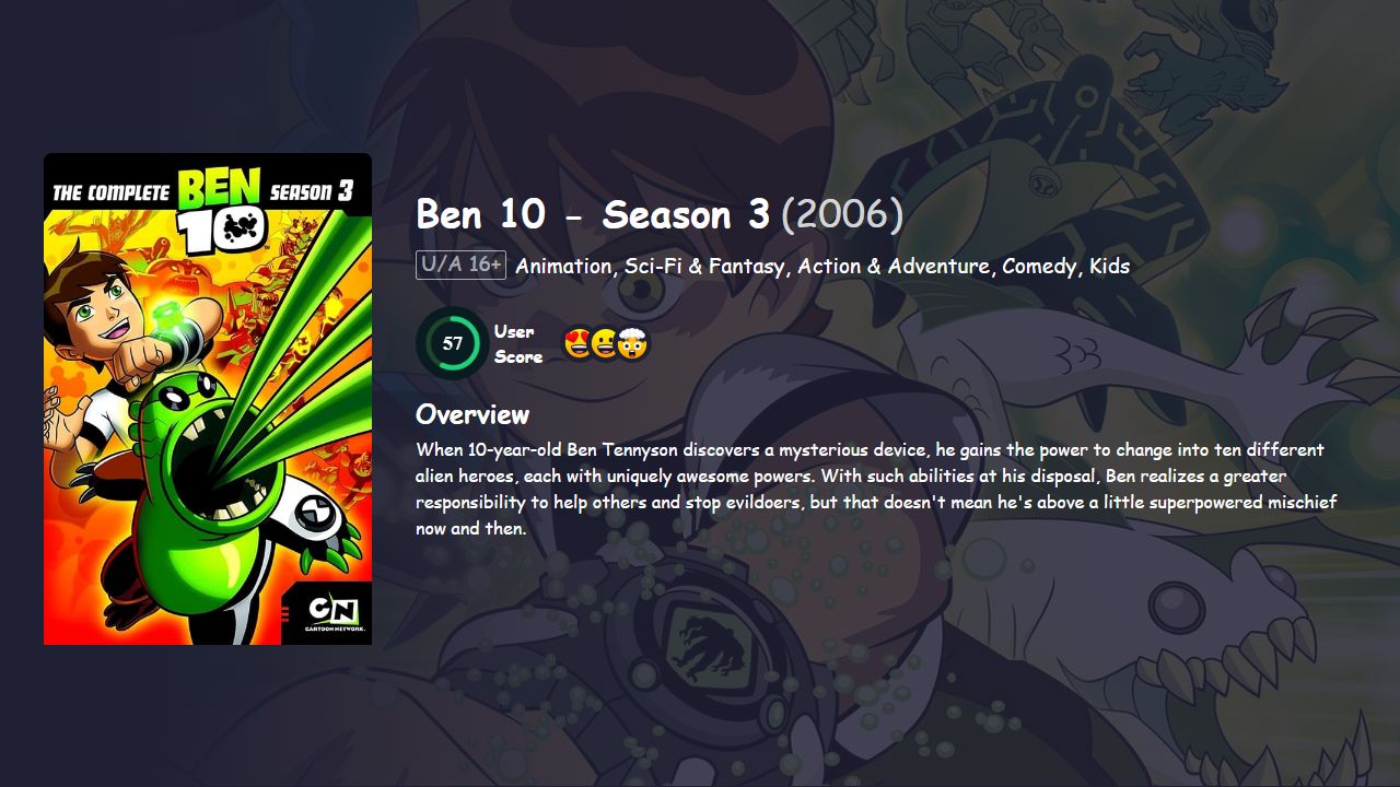 Ben 10 Season 3 Hindi Dubbed