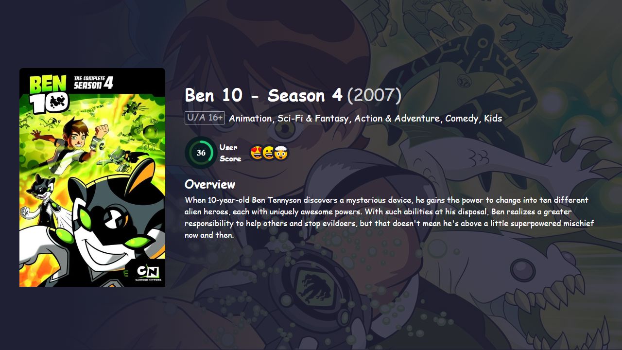 Ben 10 Season 4 Hindi Dubbed