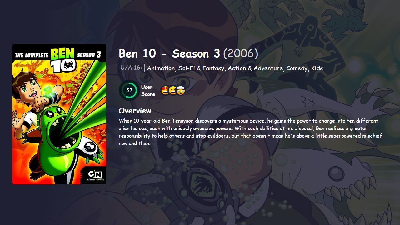 Ben 10 Season 3 Hindi Dubbed