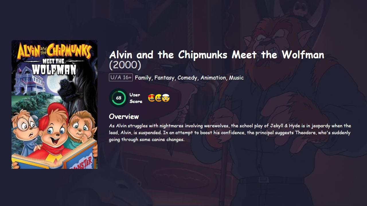 Alvin and the Chipmunks Meet the Wolfman (2000) English Dubbed