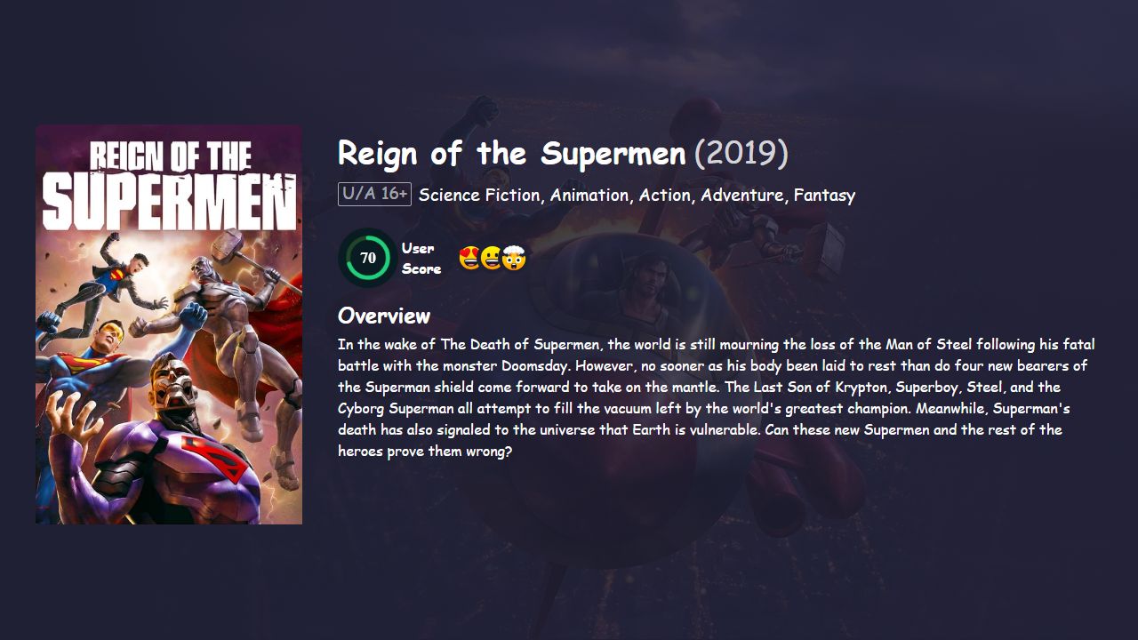 Reign of the Supermen (2019) English Dubbed