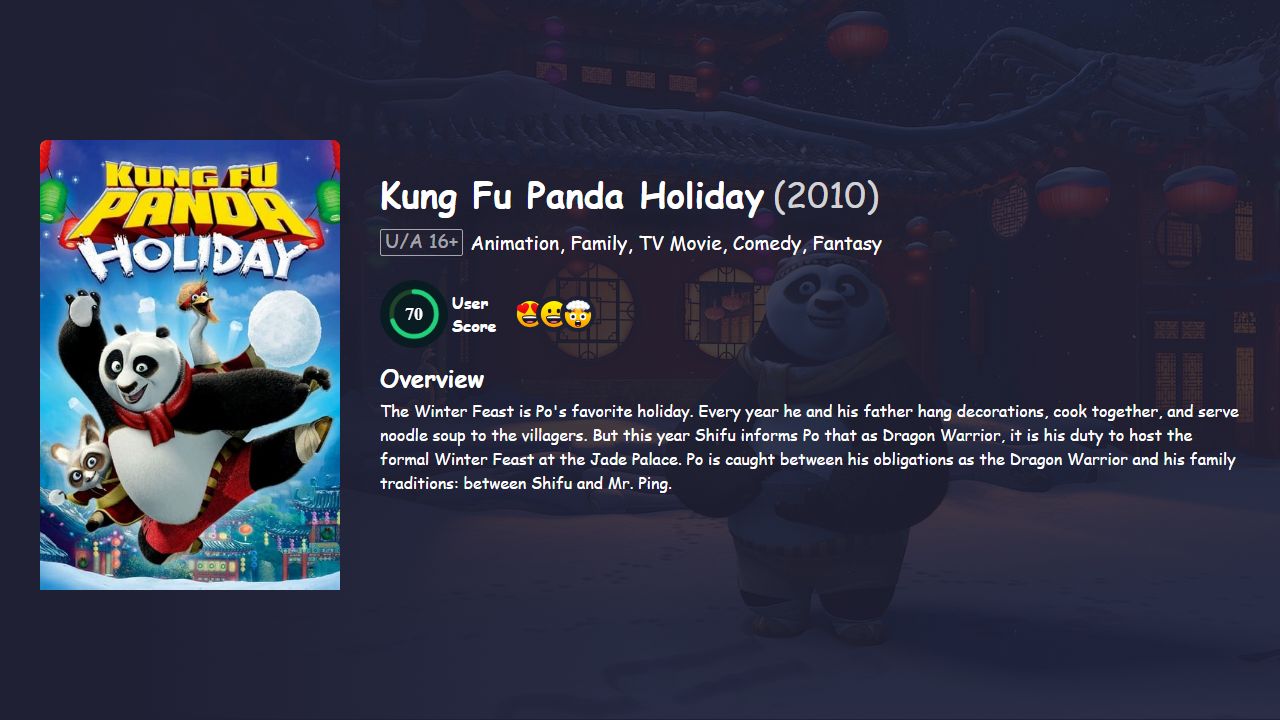 Kung Fu Panda Holiday (2010) Hindi Dubbed