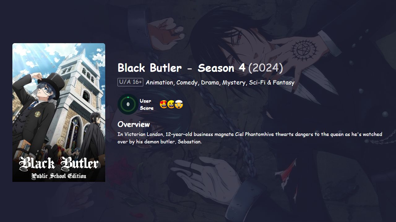 Black Butler Season 4 Hindi Dubbed